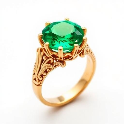 Emerald Ring - Vintage-style ring with a radiant emerald stone